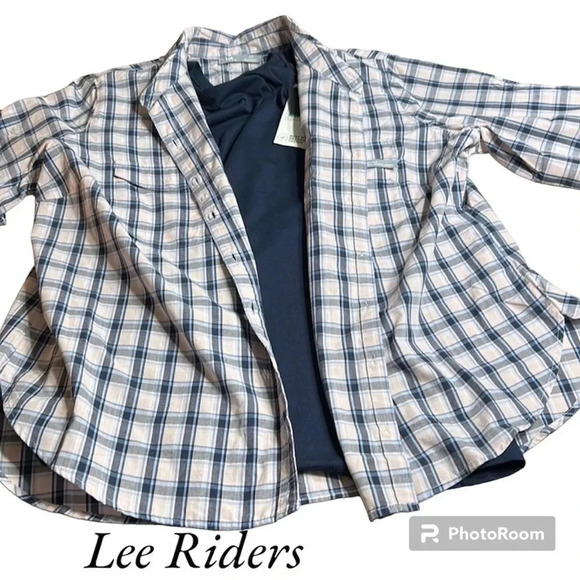 Y2K Plaid festival concert shirt,cotton blend,vintage,NWT,Lee Riders,cottagecore - Picture 1 of 11
